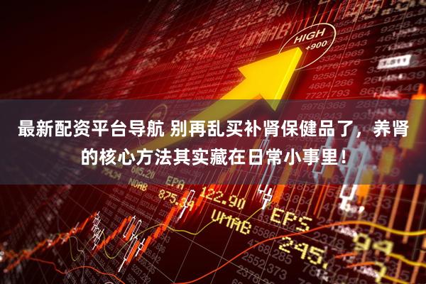 最新配资平台导航 别再乱买补肾保健品了，养肾的核心方法其实藏在日常小事里！